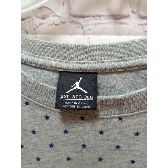 Air Jordan men's gray red blue stars long sleeve t-shirt 1992 sleeve - Picture 3 of 6